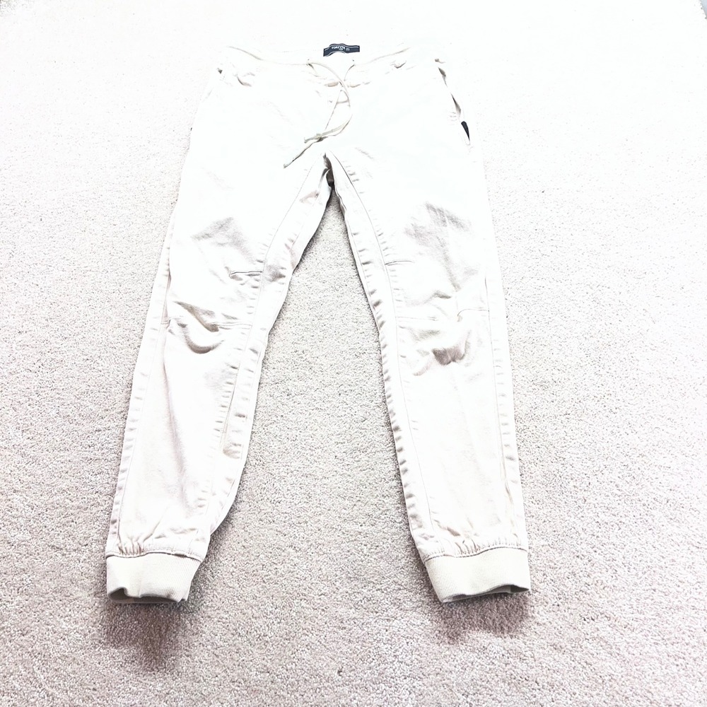 Forever 21 Joggers Mens Small Tan Cotton Stretch Drawstring Cuffed Pants